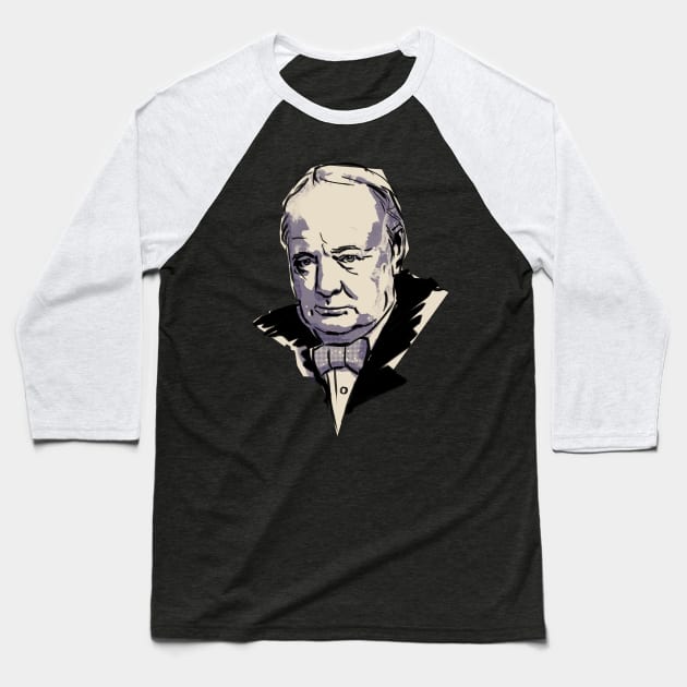 Sir Winston Churchill Baseball T-Shirt by Ed Labetski Art